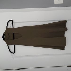 Express olive green open neck sleeveless skater dress